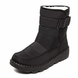 Women’s Waterproof Padded Snow Boots with Buckle Strap