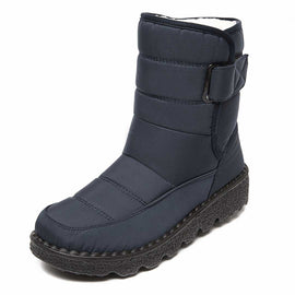 Women’s Waterproof Padded Snow Boots with Buckle Strap