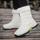 Women’s Zip-Up Snow Boots with Faux Fur Trim