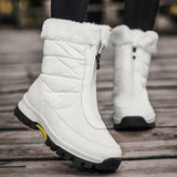 Women’s Zip-Up Snow Boots with Faux Fur Trim