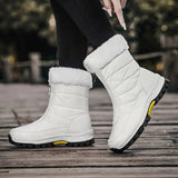 Women’s Zip-Up Snow Boots with Faux Fur Trim